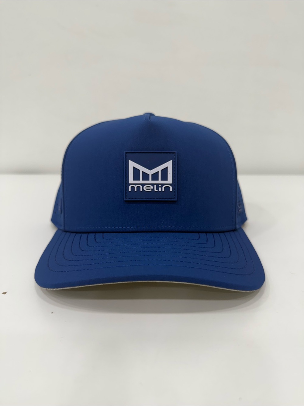 Melin Hydro Odyssey Stacked Curved Bill Hat Cap Snapback Golf Adjustable Blue